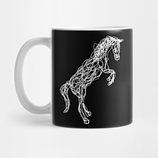 white horse doodle Mug